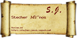 Stecher János névjegykártya
