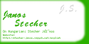 janos stecher business card